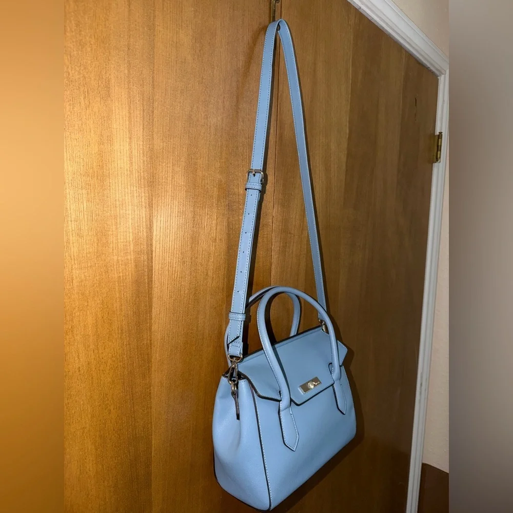 Nine West Light Blue Structured Top Handle Crossbody - Picture 12 of 14